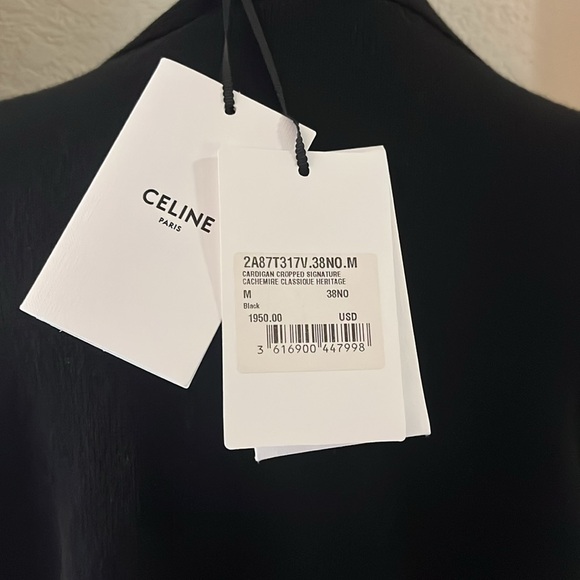 Celine Black Cashmere and gold buttons Cardigan Sweater - Picture 6 of 9